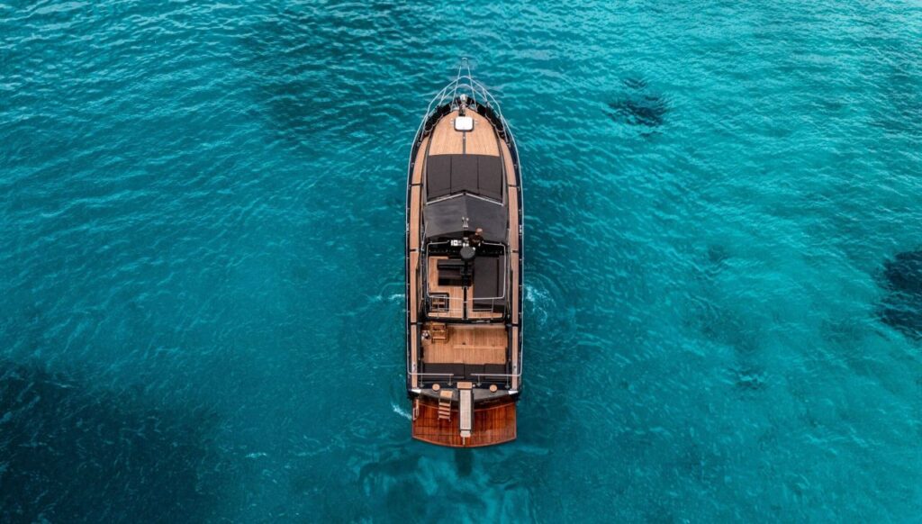 Private yacht charter Athens – spacious deck for 18 guests